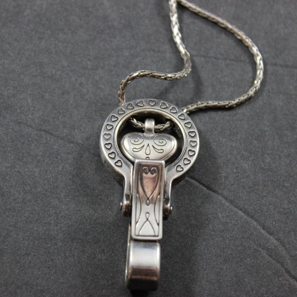 Brighton Clip ID Badge Floating Crystal Heart Long - Picture 3 of 5